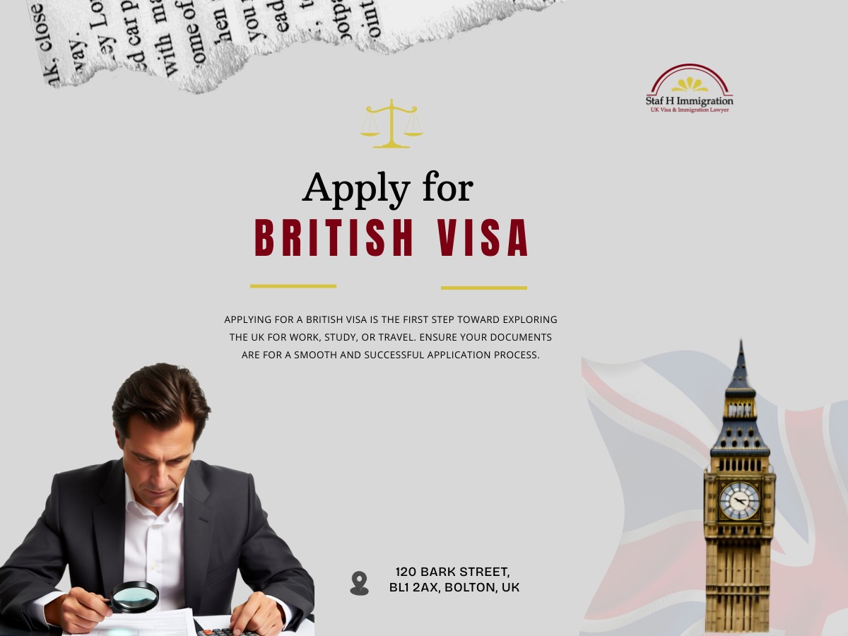 Professional British Visa application assistance by Staf H Immigration, an OISC-regulated adviser in Bolton (Reg No F201800101).